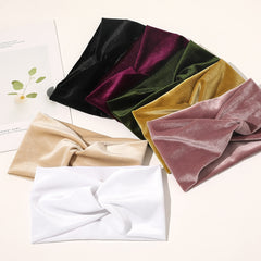 Velvet Stretchy Retro Cross Headband for Sports Yoga Sweatband Hair Accessori