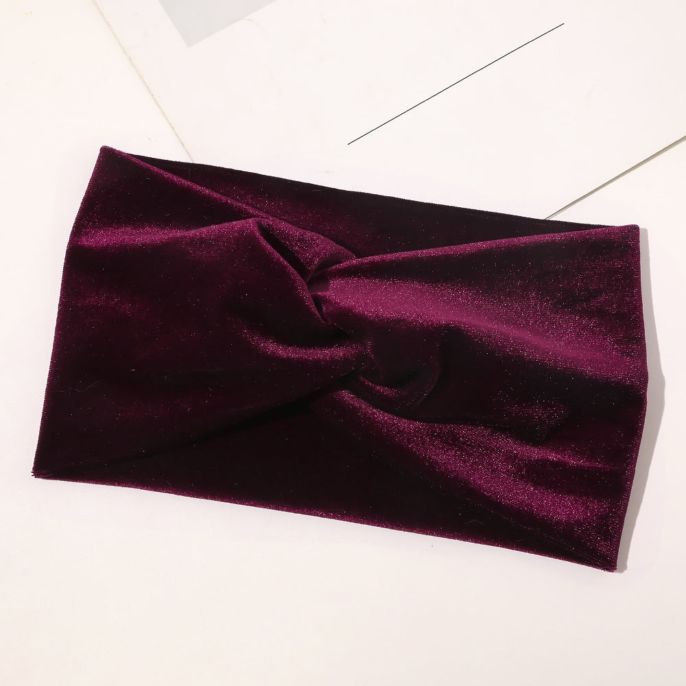 Velvet Stretchy Retro Cross Headband for Sports Yoga Sweatband Hair Accessori