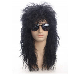 Men's Punk Style Long Curly Fiber Hair Wig Halloween Rock Wig