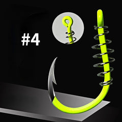 20pcs High Visibility Fluor. Green Fishing Hooks Stainless Steel Spring Barbs