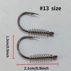 20pcs High Visibility Fluor. Green Fishing Hooks Stainless Steel Spring Barbs