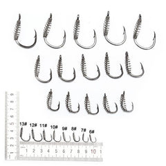 20pcs High Visibility Fluor. Green Fishing Hooks Stainless Steel Spring Barbs