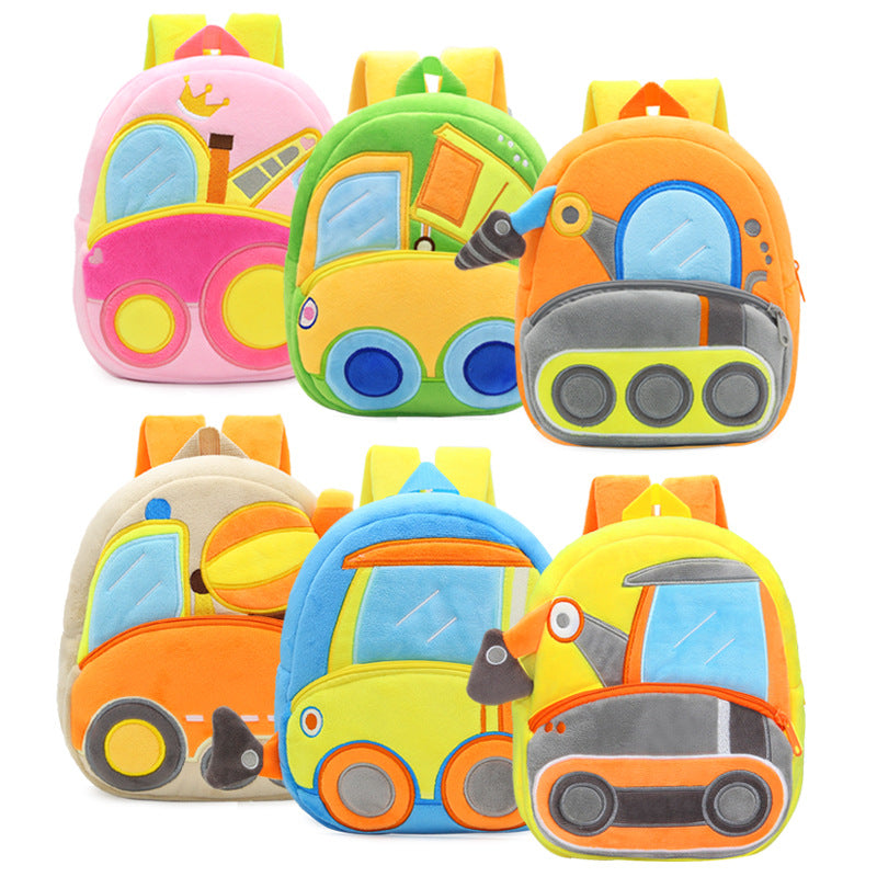 Plush Engineering Vehicle Excavator Dump Truck Backpack