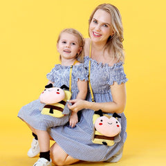 Plush Animal School Bag Shoulder Messenger Bag Coin Purse Wallet