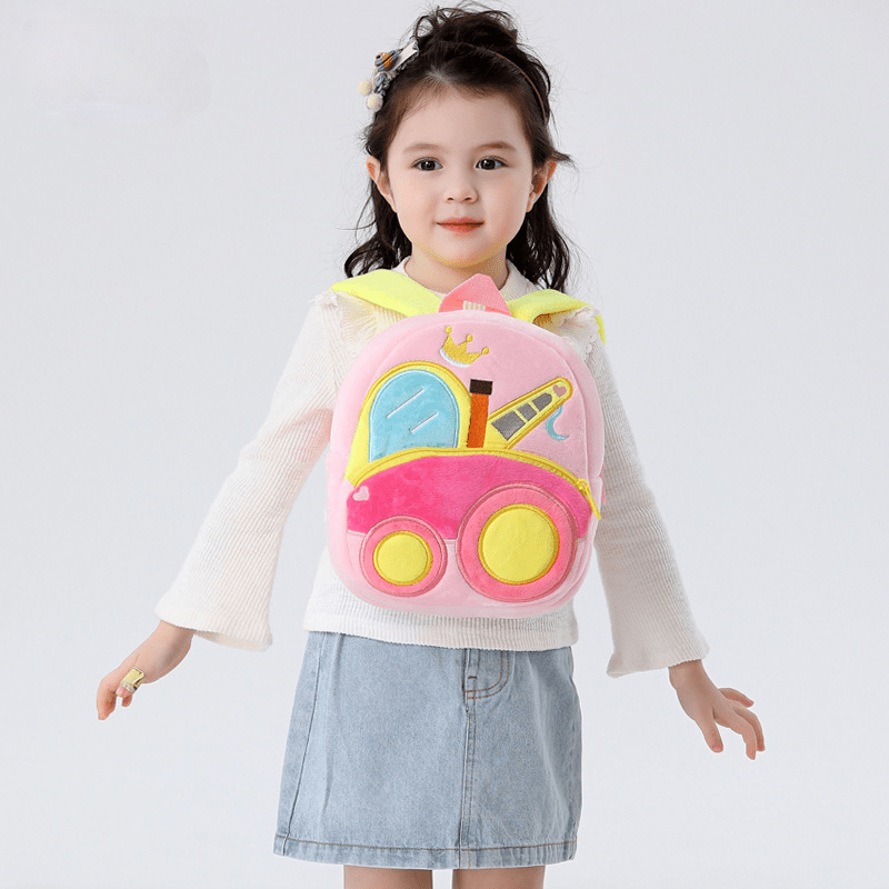 Plush Engineering Vehicle Excavator Dump Truck Backpack