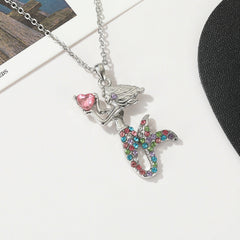 Mermaid Pendant Necklace Clavicle Chain Jewelry Gift For Girls