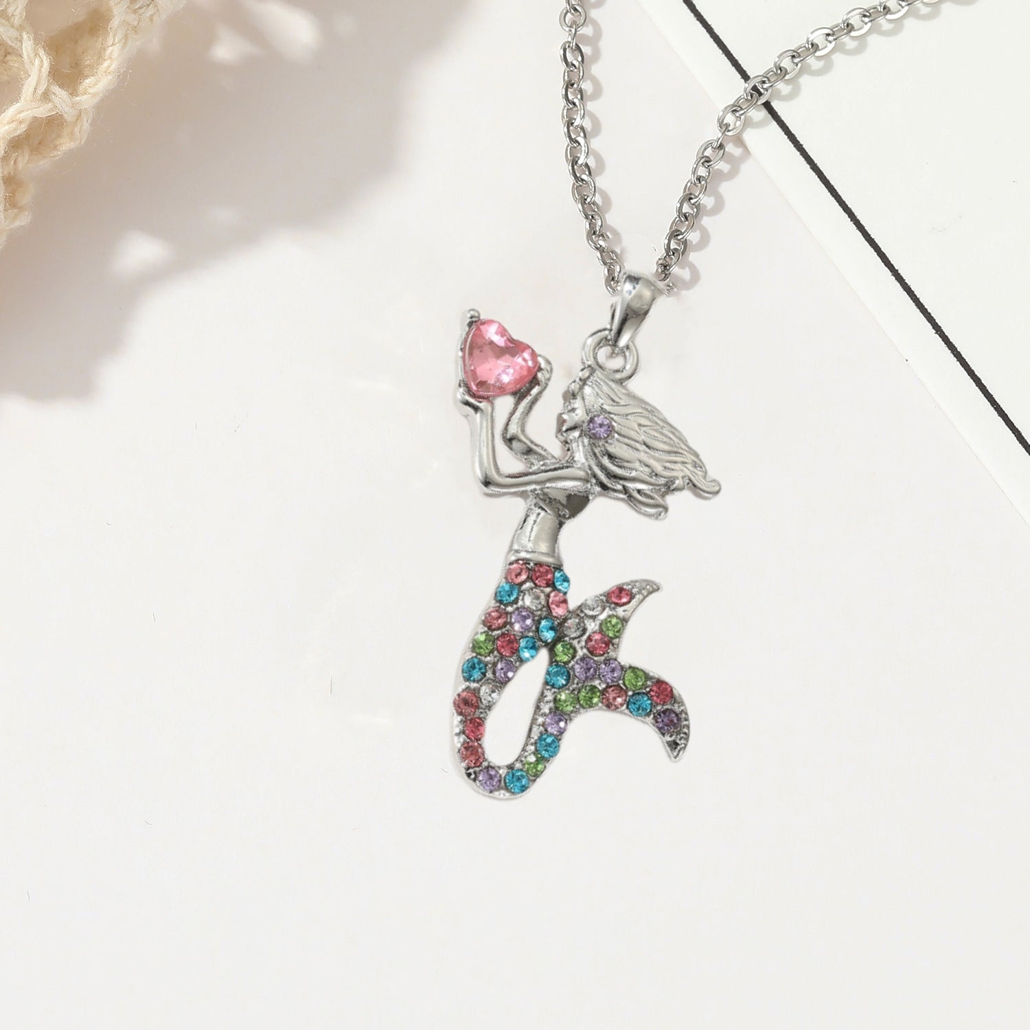 Mermaid Pendant Necklace Clavicle Chain Jewelry Gift For Girls
