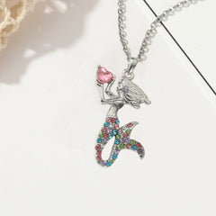 Mermaid Pendant Necklace Clavicle Chain Jewelry Gift For Girls