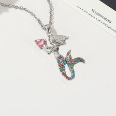 Mermaid Pendant Necklace Clavicle Chain Jewelry Gift For Girls