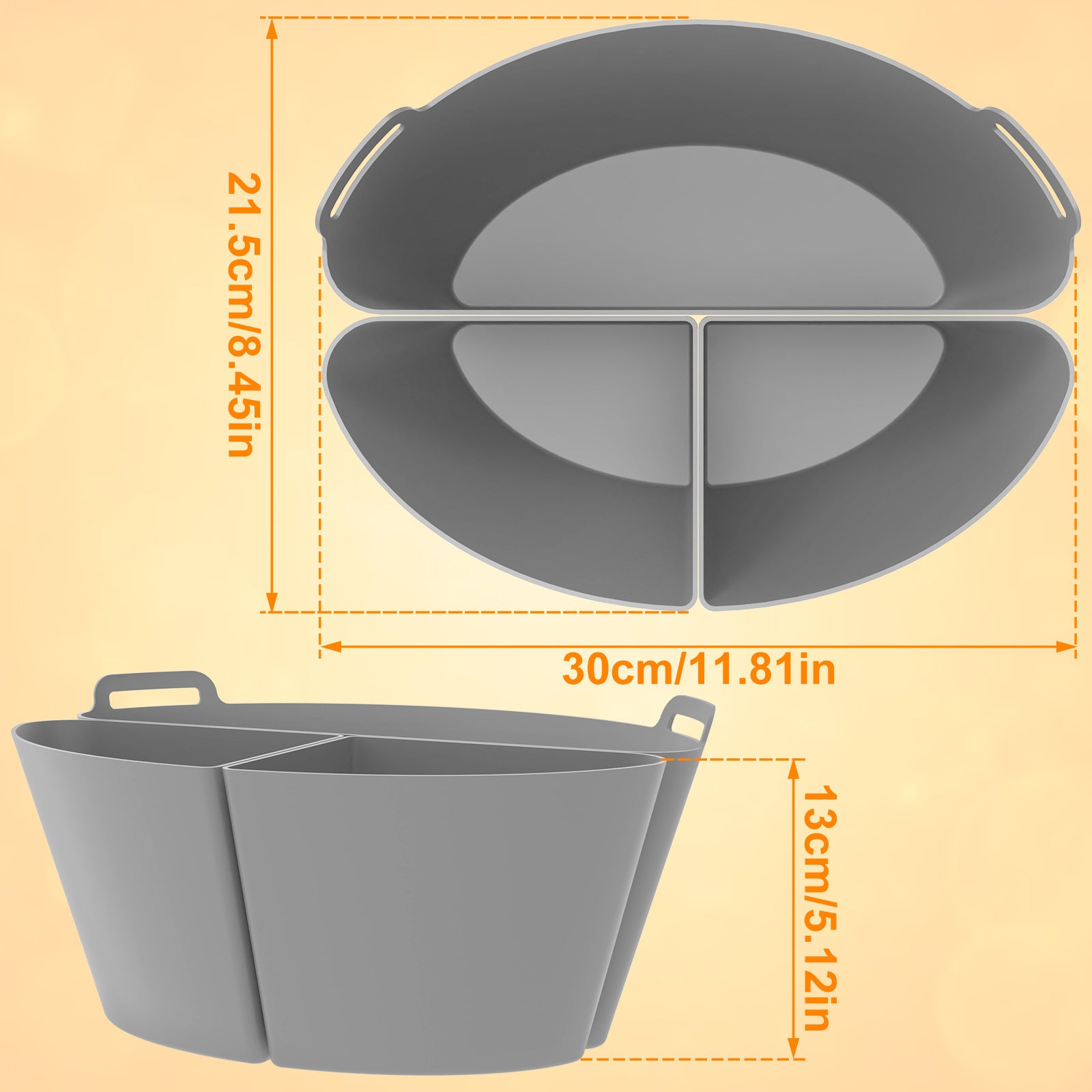 3pcs Reusable Leakproof Silicone Slow Cooker Divider Liners