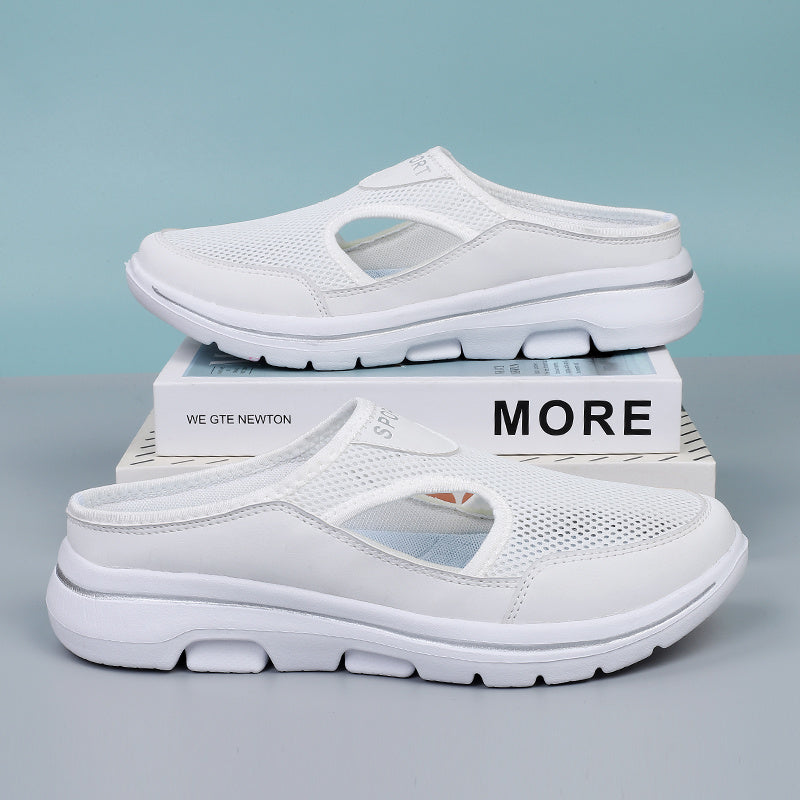 Mesh Cut Out Mules Sneakers Women's Half Slippers
