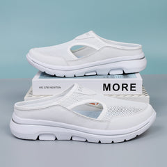 Mesh Cut Out Mules Sneakers Women's Half Slippers