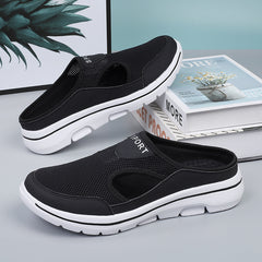 Mesh Cut Out Mules Sneakers Women's Half Slippers