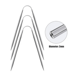 3Pcs Circular Knitting Needles Set Stainless Steel Crochet DIY Craft Accessories