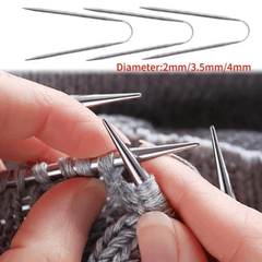 3Pcs Circular Knitting Needles Set Stainless Steel Crochet DIY Craft Accessories