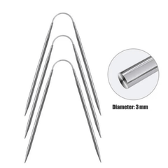 3Pcs Circular Knitting Needles Set Stainless Steel Crochet DIY Craft Accessories