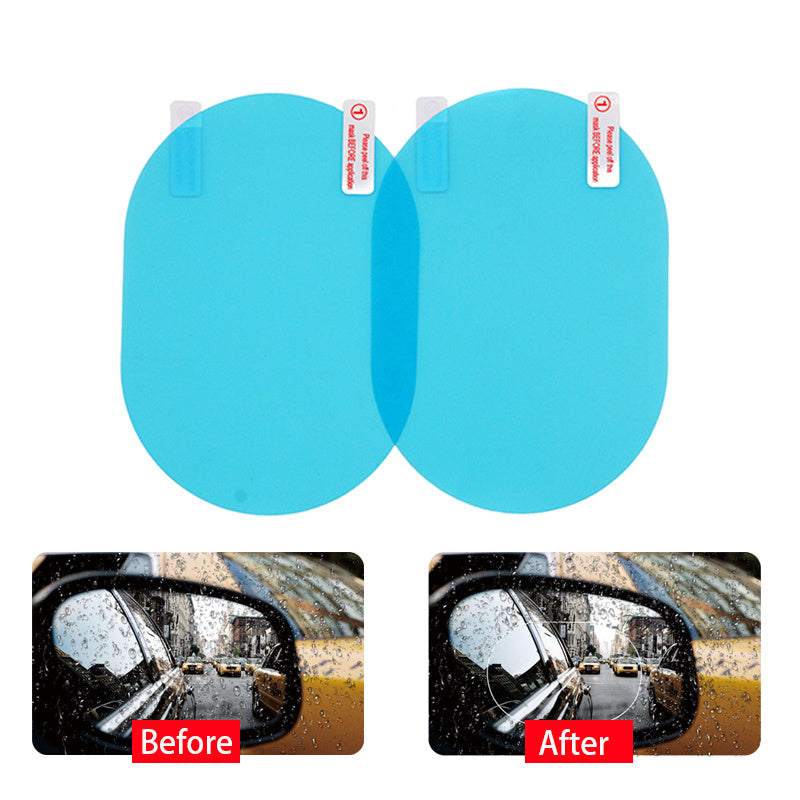 2pcs Car Rearview Mirror Film Anti Fog Rainproof Waterproof Membrane