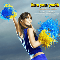 2pcs Cheerleading Pom Poms: Sparkle & Shine for Sports, Parties, and Dance Teams