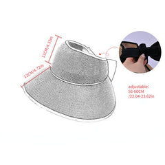 Wide Brim Crochet Sun Hat UV Protection Travel Beach Hat