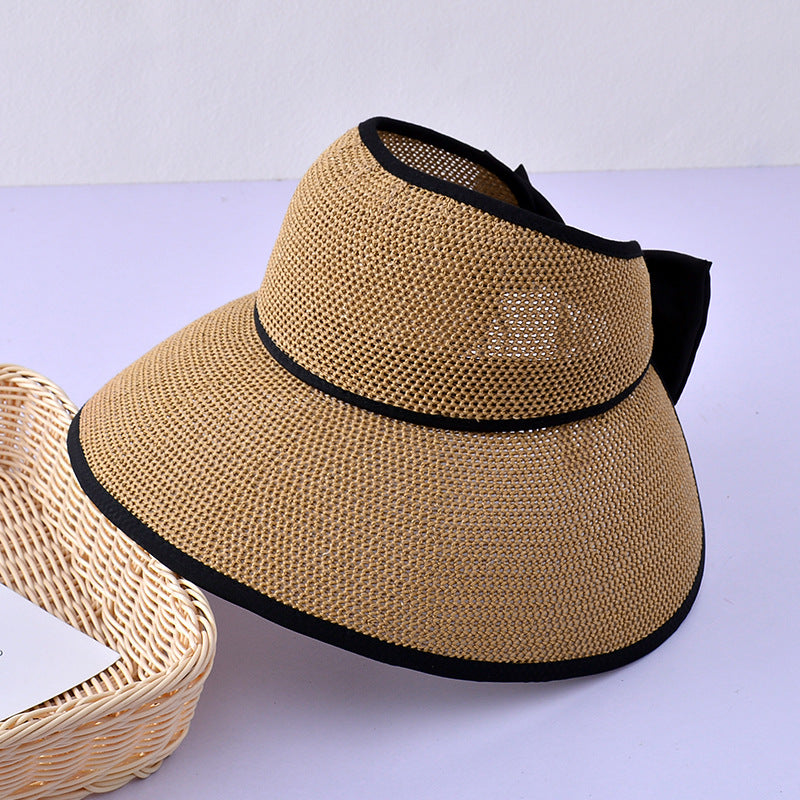 Wide Brim Crochet Sun Hat UV Protection Travel Beach Hat