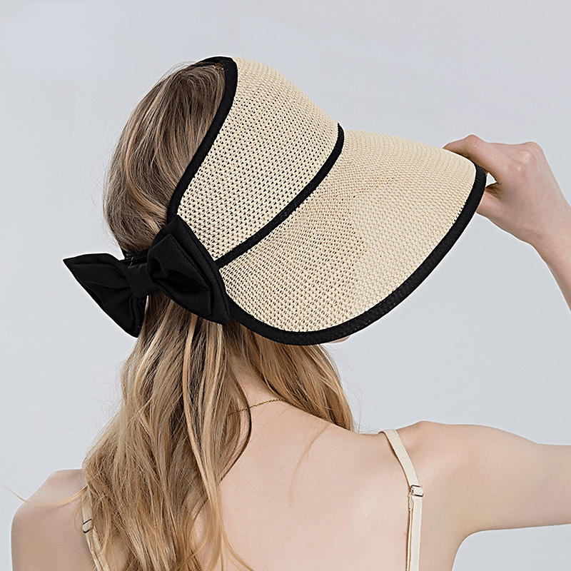 Wide Brim Crochet Sun Hat UV Protection Travel Beach Hat