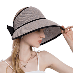Wide Brim Crochet Sun Hat UV Protection Travel Beach Hat