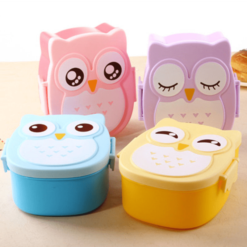 Cartoon Owl Lunch Box For Office Workers Teens Leakproof Food Container