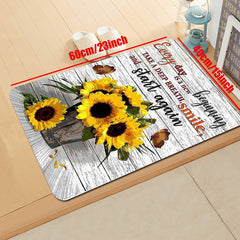 Sunflower Anti-Fatigue Shaggy Floor Carpet Rustic Home Decor Area Rug