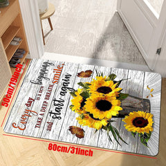 Sunflower Anti-Fatigue Shaggy Floor Carpet Rustic Home Decor Area Rug