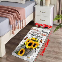 Sunflower Anti-Fatigue Shaggy Floor Carpet Rustic Home Decor Area Rug