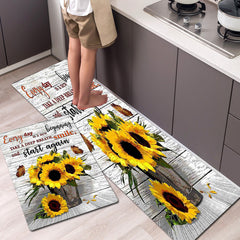 Sunflower Anti-Fatigue Shaggy Floor Carpet Rustic Home Decor Area Rug