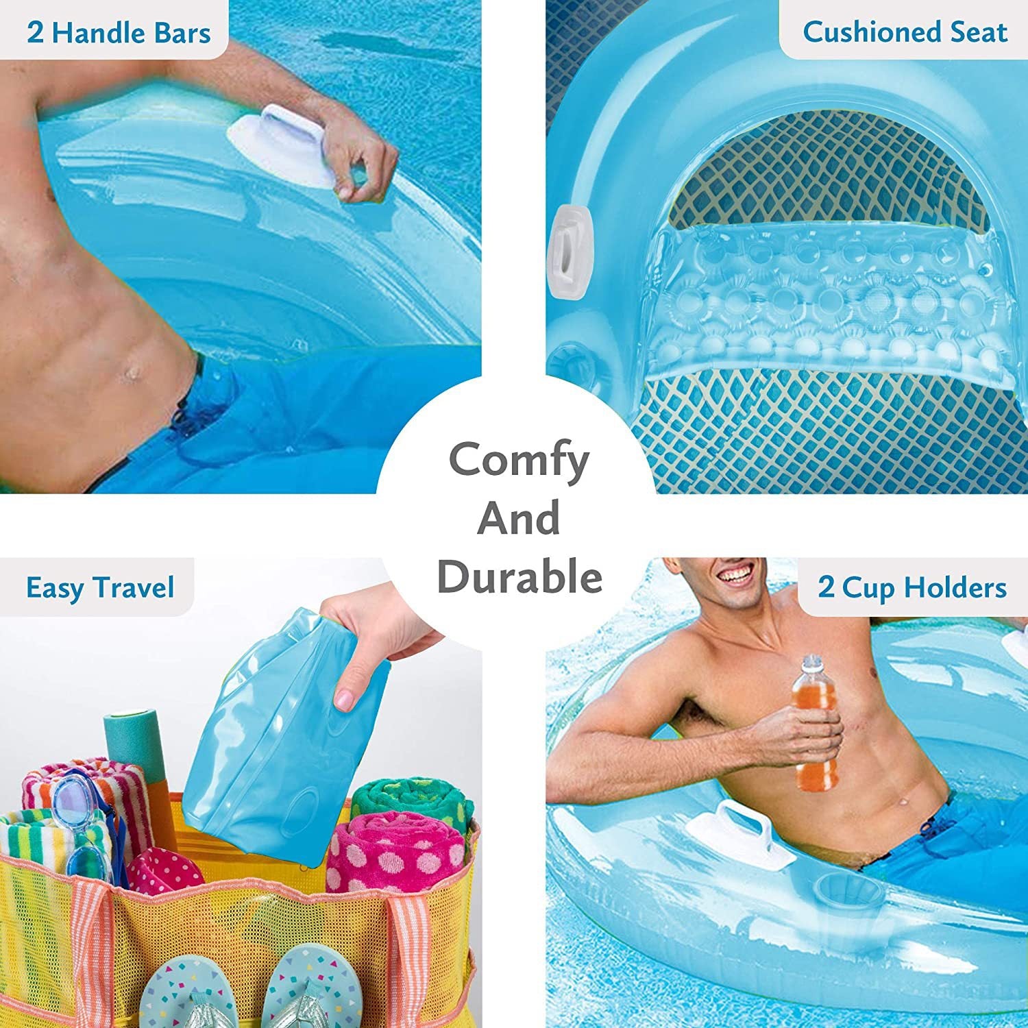 1pc Inflatable Sofa Floating Bed & Chair For Adults