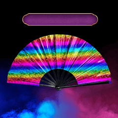 32cm Laser Folding Holographic Dance Party Fan Portable Summer Fan