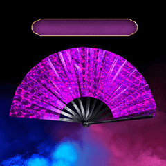 32cm Laser Folding Holographic Dance Party Fan Portable Summer Fan