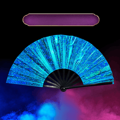 32cm Laser Folding Holographic Dance Party Fan Portable Summer Fan