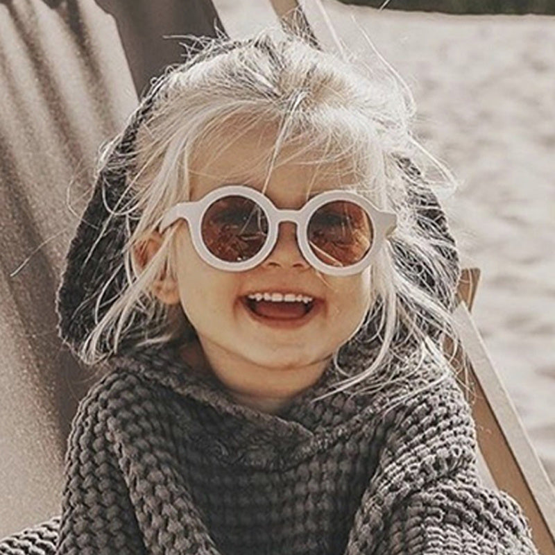 Boy's Bear Kids Sunglasses Round Ear Colorful Gradient UV400