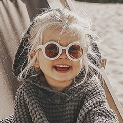 Boy's Bear Kids Sunglasses Round Ear Colorful Gradient UV400