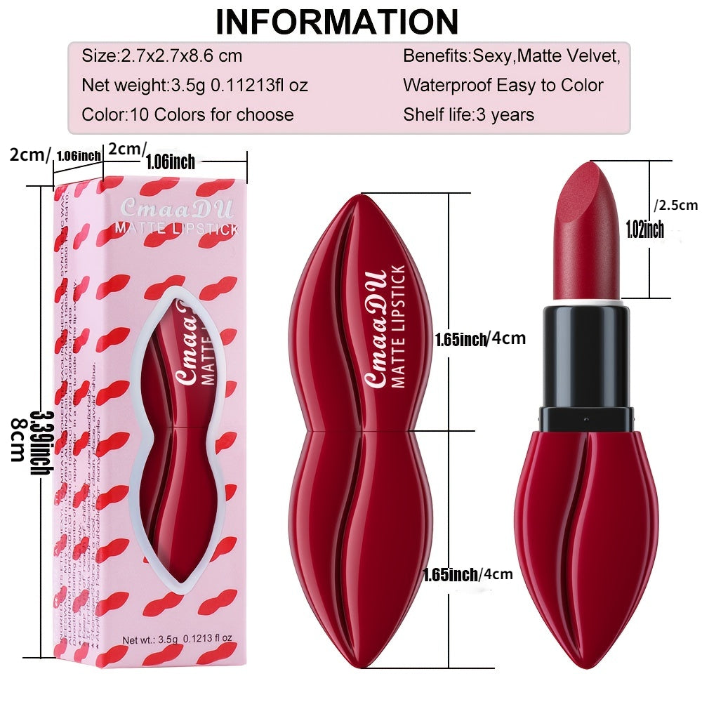 10 colors Matte Lipstick Waterproof Formula