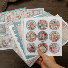 15 sheets Pink Christmas Material Paper Retro Journal Ballet Decoration