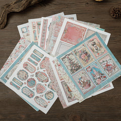 15 sheets Pink Christmas Material Paper Retro Journal Ballet Decoration
