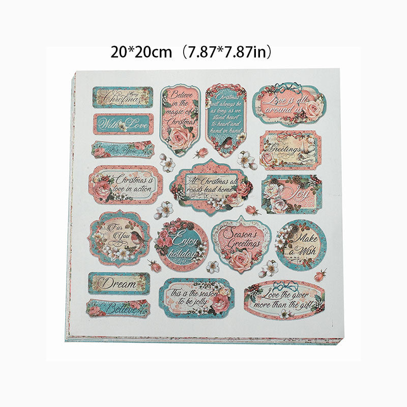 15 sheets Pink Christmas Material Paper Retro Journal Ballet Decoration