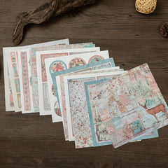 15 sheets Pink Christmas Material Paper Retro Journal Ballet Decoration