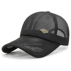 Summer Grid Hat Thin Men's Casual Baseball Cap Quick drying Mesh Breathable Peak