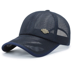 Summer Grid Hat Thin Men's Casual Baseball Cap Quick drying Mesh Breathable Peak
