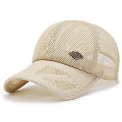 Summer Grid Hat Thin Men's Casual Baseball Cap Quick drying Mesh Breathable Peak