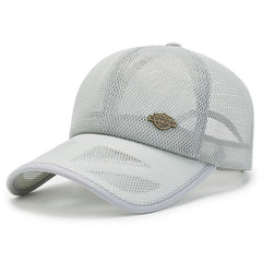 Summer Grid Hat Thin Men's Casual Baseball Cap Quick drying Mesh Breathable Peak