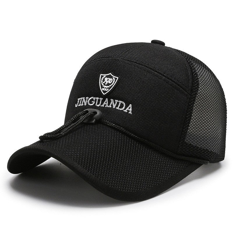 Mens Outdoor Sun Hat Quick Drying Breathable Mesh Cap Drawstring Baseball Cap