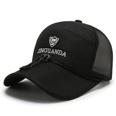 Mens Outdoor Sun Hat Quick Drying Breathable Mesh Cap Drawstring Baseball Cap