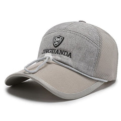 Mens Outdoor Sun Hat Quick Drying Breathable Mesh Cap Drawstring Baseball Cap