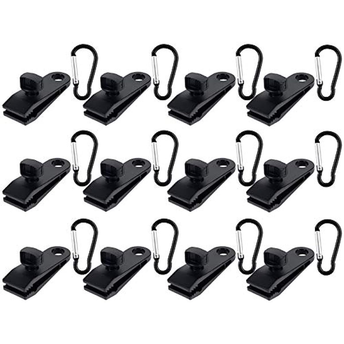 24pcs Tarp Clips w/ Carabiner for Awnings Canopies Camping Tarps